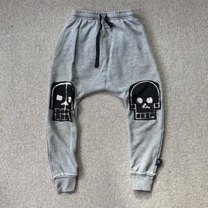nununu Gray Kids Joggers with Skull Design